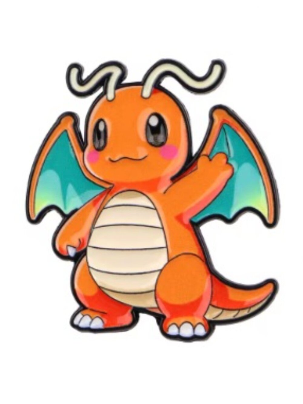 Pokemon Dragonite Chibi Dragon Monster Kawaii Glossy Enamel Lapel Pin Brooch